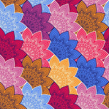 etnik çiçek seamless modeli