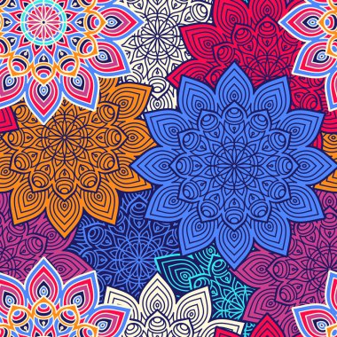 etnik çiçek seamless modeli