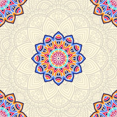 etnik çiçek seamless modeli