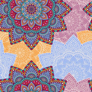 etnik çiçek seamless modeli