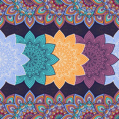 etnik çiçek seamless modeli