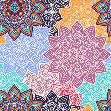 etnik çiçek seamless modeli