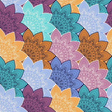 etnik çiçek seamless modeli