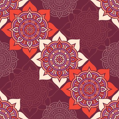 etnik çiçek seamless modeli