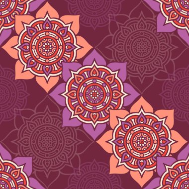 etnik çiçek seamless modeli