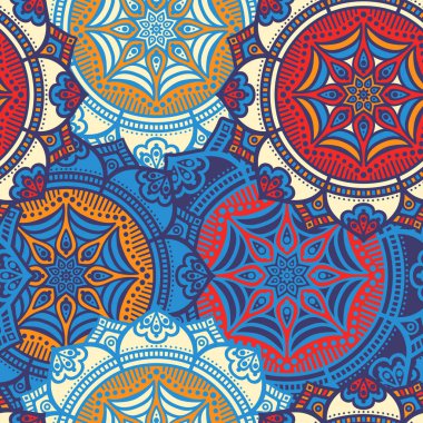 etnik çiçek seamless modeli