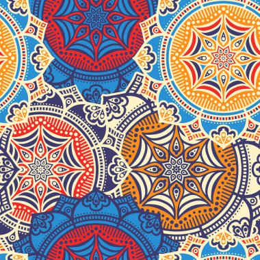 etnik çiçek seamless modeli