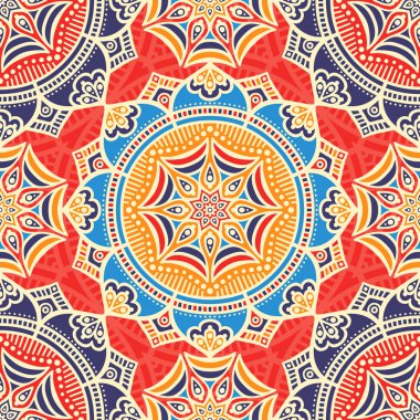 etnik çiçek seamless modeli