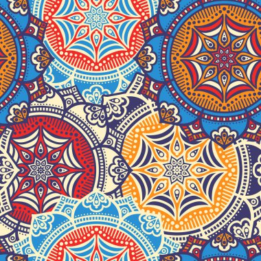 etnik çiçek seamless modeli