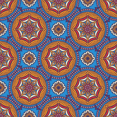 etnik çiçek seamless modeli