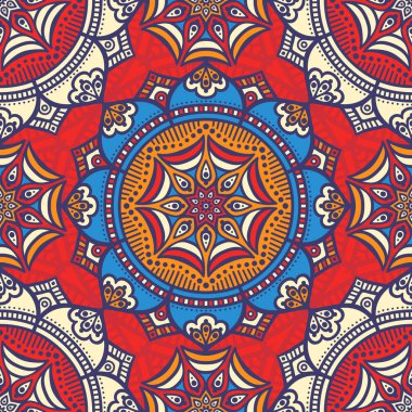 etnik çiçek seamless modeli