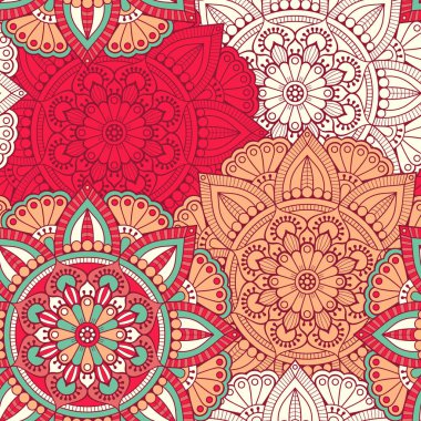 etnik çiçek seamless modeli