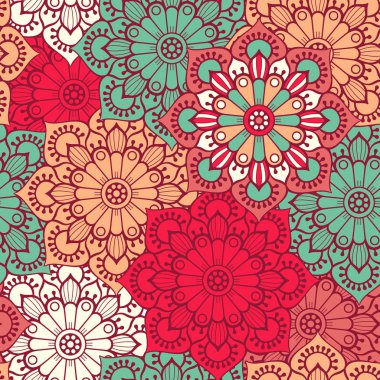 etnik çiçek seamless modeli