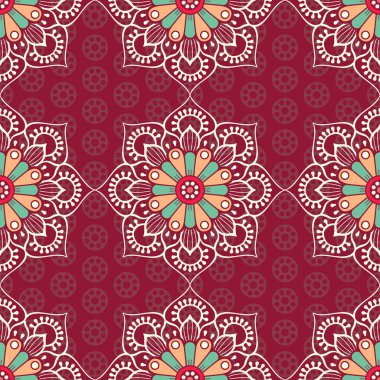 etnik çiçek seamless modeli