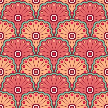 etnik çiçek seamless modeli