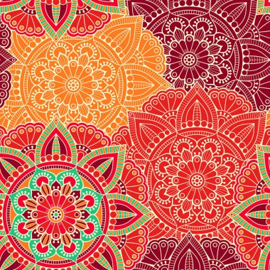 etnik çiçek seamless modeli