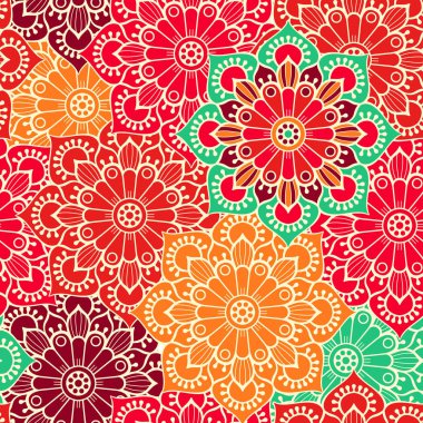 etnik çiçek seamless modeli