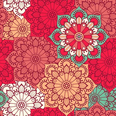 etnik çiçek seamless modeli