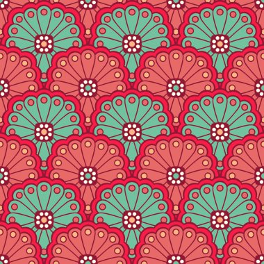 etnik çiçek seamless modeli