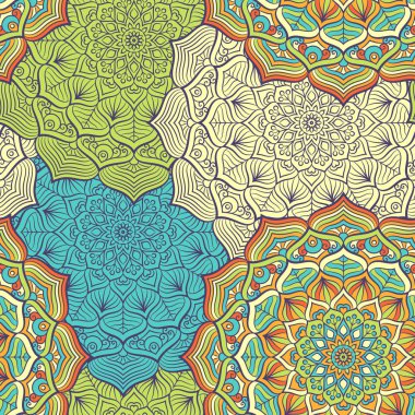 etnik çiçek seamless modeli