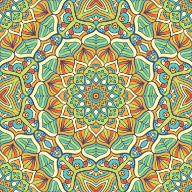 etnik çiçek seamless modeli