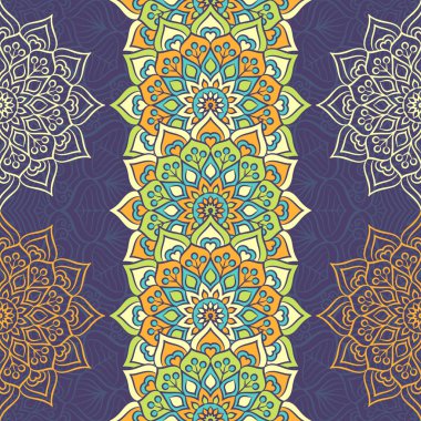 etnik çiçek seamless modeli