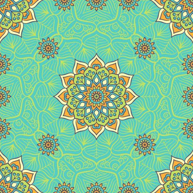 etnik çiçek seamless modeli