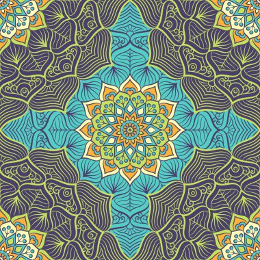 etnik çiçek seamless modeli