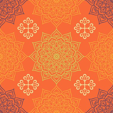 etnik çiçek seamless modeli