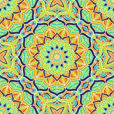 etnik çiçek seamless modeli