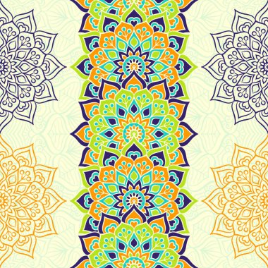 etnik çiçek seamless modeli