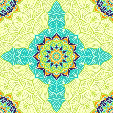 etnik çiçek seamless modeli