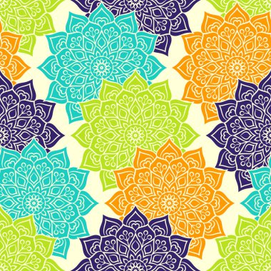 etnik çiçek seamless modeli