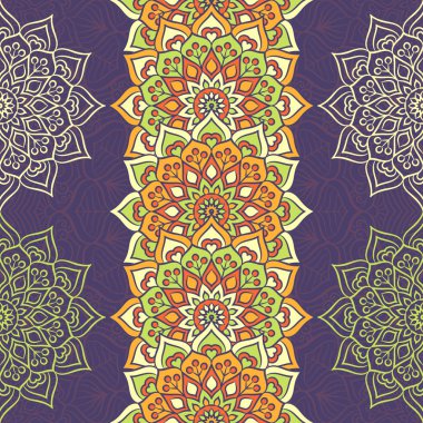 etnik çiçek seamless modeli