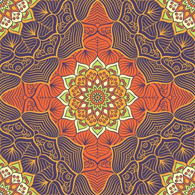 etnik çiçek seamless modeli