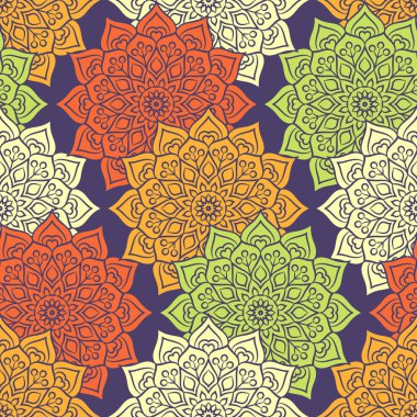 etnik çiçek seamless modeli