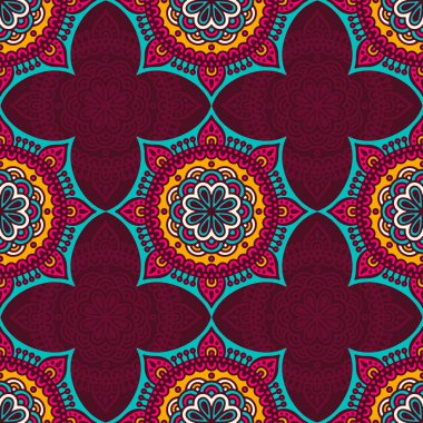 etnik çiçek seamless modeli