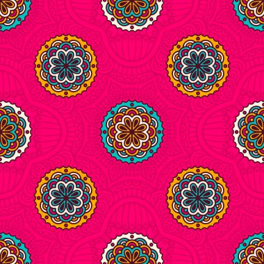 etnik çiçek seamless modeli