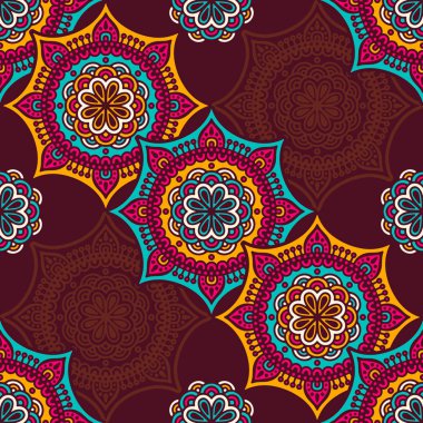 etnik çiçek seamless modeli