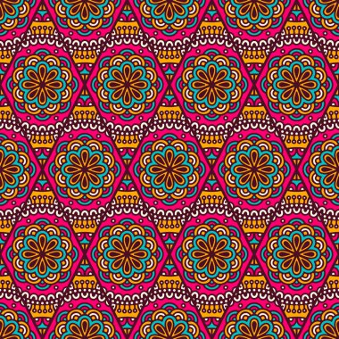 etnik çiçek seamless modeli