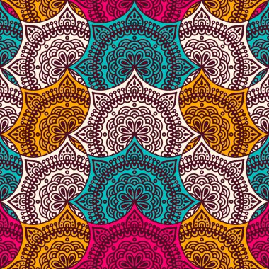 etnik çiçek seamless modeli