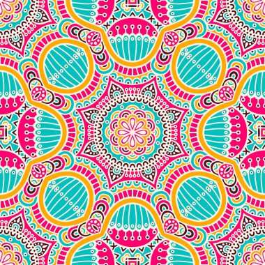 etnik çiçek seamless modeli