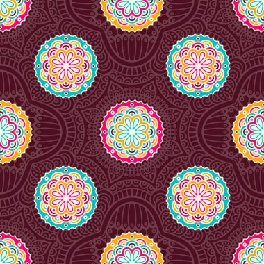 etnik çiçek seamless modeli