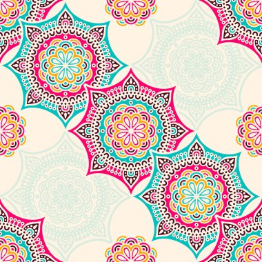 etnik çiçek seamless modeli