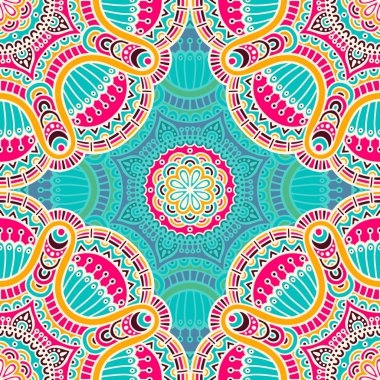 etnik çiçek seamless modeli