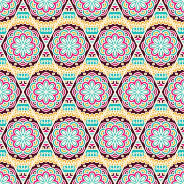 etnik çiçek seamless modeli