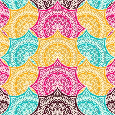 etnik çiçek seamless modeli