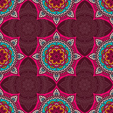 etnik çiçek seamless modeli