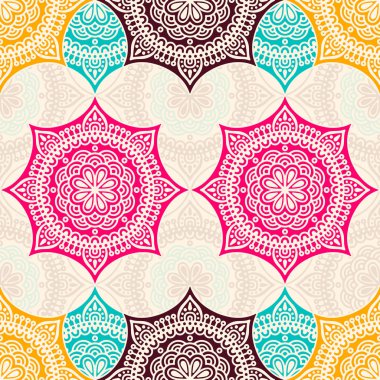 etnik çiçek seamless modeli