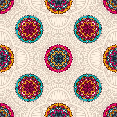 etnik çiçek seamless modeli
